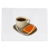 Grand Sac Cadeau Paper bag with an image of coffee and a sandwich (Dos)