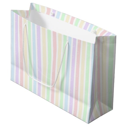 Grand Sac Cadeau Papier à enveloppement pastel arc-en-ciel (Devant Angle)