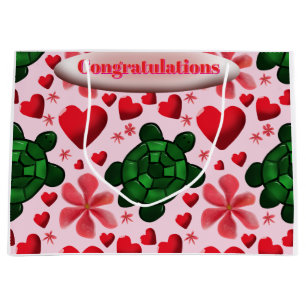 Grand Sac Cadeau Papier d'emballage à motif de tortue personnalisé