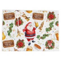 Papier d'emballage de Noël britannique Père Noël
