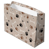 Grand Sac Cadeau Papier motif à envelopper pour chien mignon (Dos Angle)