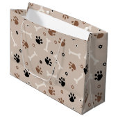 Grand Sac Cadeau Papier motif à envelopper pour chien mignon (Devant Angle)