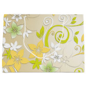 Grand Sac Cadeau Papier mural à fleurs 3 (Devant)