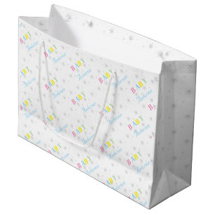 Grand Sac Cadeau Papier papier tissu de Baby shower personnalisé