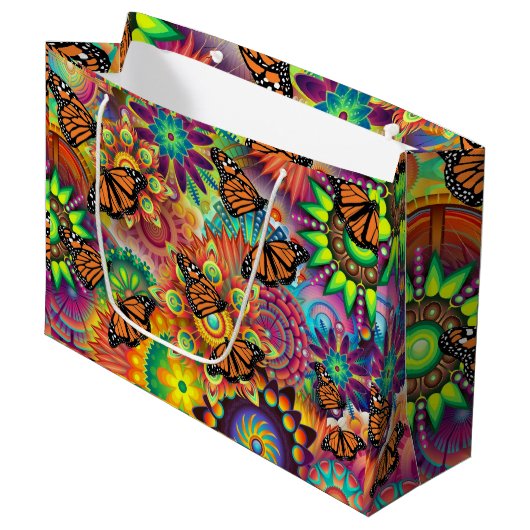 Grand Sac Cadeau Papillon (Devant Angle)