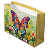 Grand Sac Cadeau Papillon Bleu Orange ailes (Dos Angle)