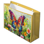 Grand Sac Cadeau Papillon Bleu Orange ailes (Devant Angle)