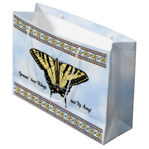 Grand Sac Cadeau Papillon jaune du sud-ouest Personnalisé