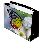 Grand Sac Cadeau Papillon jaune rouge Peint Jezebel (Dos Angle)