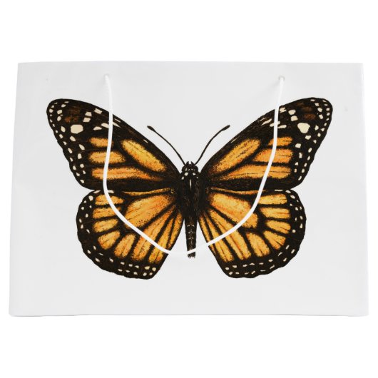 Grand Sac Cadeau Papillon monarque (Devant)