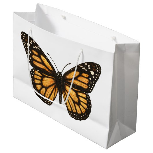Grand Sac Cadeau Papillon monarque (Devant Angle)