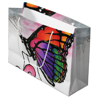Grand Sac Cadeau Papillon Monarque Arc-en-Ciel Original Fantastique