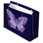 Grand Sac Cadeau Papillon pourpre (Devant Angle)