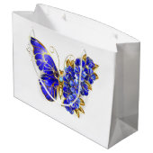 Grand Sac Cadeau Papillon saphir à fleurs (Dos Angle)