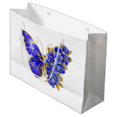 Grand Sac Cadeau Papillon saphir à fleurs (Devant Angle)