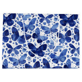Grand Sac Cadeau Papillons Aquarelle Indigo (Dos)