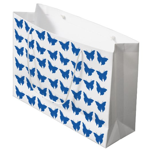 Grand Sac Cadeau Papillons Denim Blue Bold Mod (Devant Angle)
