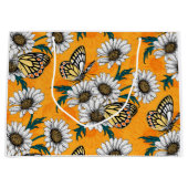 Grand Sac Cadeau Papillons Jézabel et fleurs marguerites (Devant)