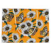 Grand Sac Cadeau Papillons Jézabel et fleurs marguerites (Dos)