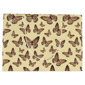 Grand Sac Cadeau Papillons Monarque sur Jaune (Dos)