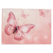 Grand Sac Cadeau papillons roses charmants (Dos)
