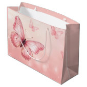 Grand Sac Cadeau papillons roses charmants (Dos Angle)