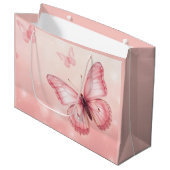 Grand Sac Cadeau papillons roses charmants (Devant Angle)