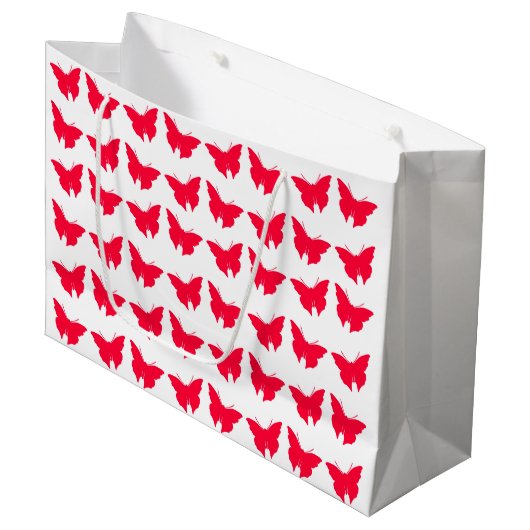 Grand Sac Cadeau Papillons Rouge Bold Mod (Devant Angle)