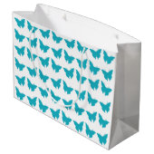 Grand Sac Cadeau Papillons turquoise gras (Dos Angle)