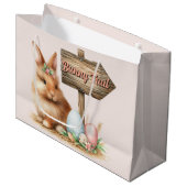 Grand Sac Cadeau Pâques Bunny (Devant Angle)