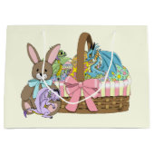 Grand Sac Cadeau Pâques Panier Dragons Oeufs (Devant)