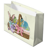 Grand Sac Cadeau Pâques Panier Dragons Oeufs (Devant Angle)