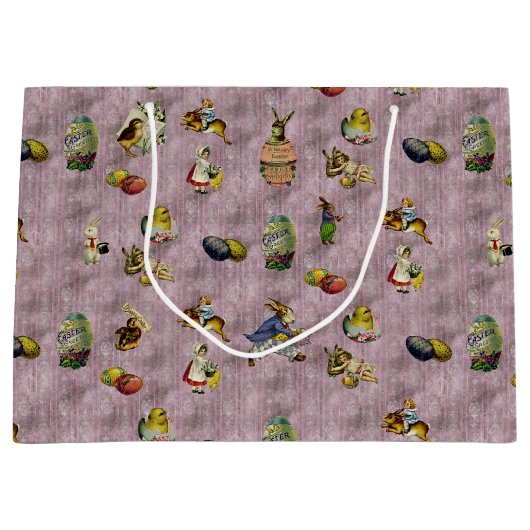 Grand Sac Cadeau Pâques vintage (Devant)