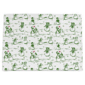 Grand Sac Cadeau Parade des neiges toile - vert (Devant)