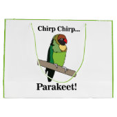 Grand Sac Cadeau Parakeet Bird Lovers (Dos)