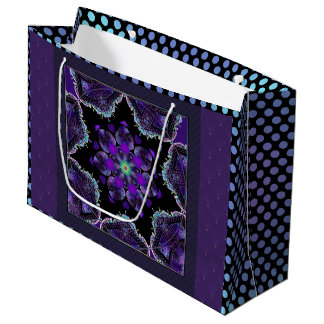 Grand Sac Cadeau Parapluie violet & coeurs .7