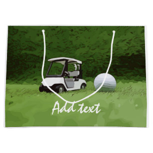Grand Sac Cadeau Parcours de golf et ballon de golf sur gazon vert