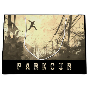 Grand Sac Cadeau Parkour Urban Free Runing Free Styling Art Sepia