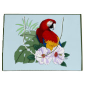 Grand Sac Cadeau Parrot floral rouge Macaw Tropical Bird (Devant)