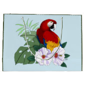 Grand Sac Cadeau Parrot floral rouge Macaw Tropical Bird (Dos)
