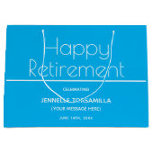 Grand Sac Cadeau Parti de retraite bleu (Devant)