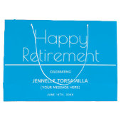 Grand Sac Cadeau Parti de retraite bleu (Dos)