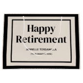 Grand Sac Cadeau Parti de retraite noir beige (Devant)