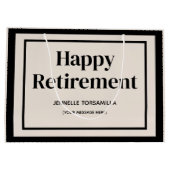 Grand Sac Cadeau Parti de retraite noir beige (Dos)