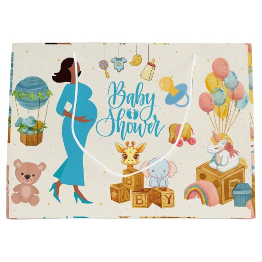 Grand Sac Cadeau Parti mère attendu (Devant)