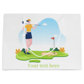 Grand Sac Cadeau partie de golf mignonne ajouter du texte (Devant)