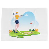 Grand Sac Cadeau partie de golf mignonne ajouter du texte (Dos)