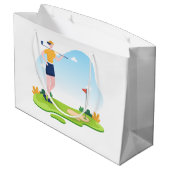 Grand Sac Cadeau partie de golf mignonne ajouter du texte (Dos Angle)