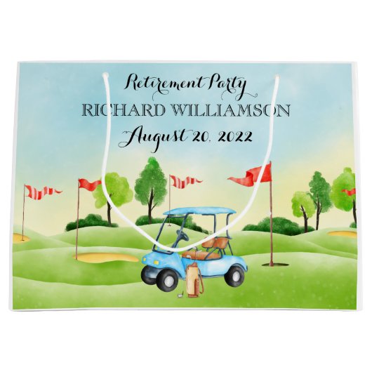 Grand Sac Cadeau Partie de retraite (Devant)