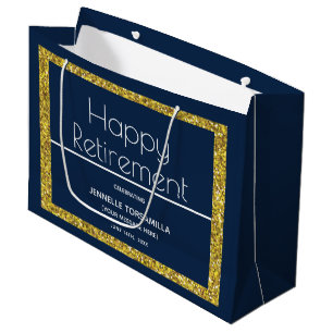 Grand Sac Cadeau Partie de retraite de la Parties scintillant Blue 